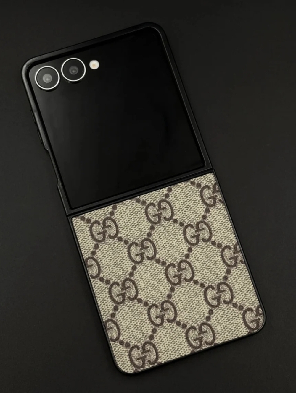 NEW▪GG Monogram Samsung Galaxy Z Flip 7 Case▪︎w/Privacy Guards▪︎GG Beige